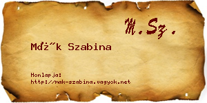 Mák Szabina névjegykártya