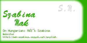 szabina mak business card